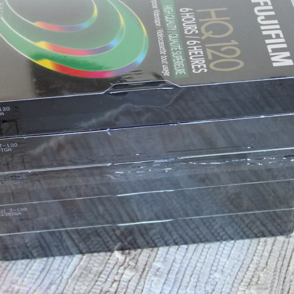 FUJIFILM LOT (5) HQ-120 6 HOUR BLANK VIDEO CASSETTE TAPES VHS NEW-SEALED